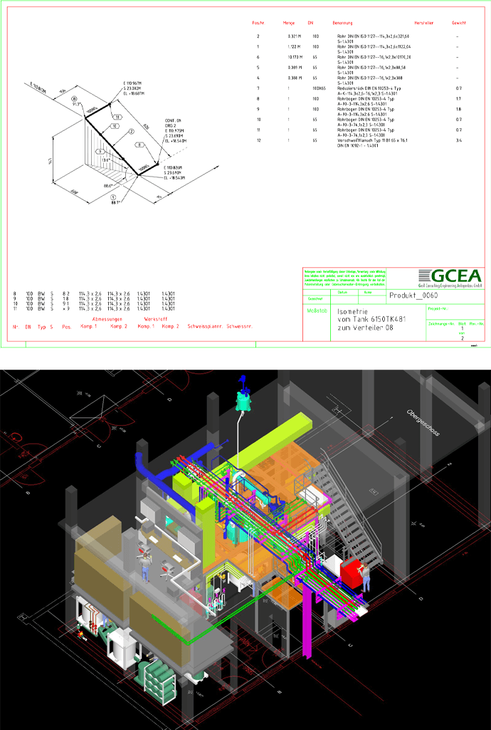 Isometric drawing and 3D construction graphics
